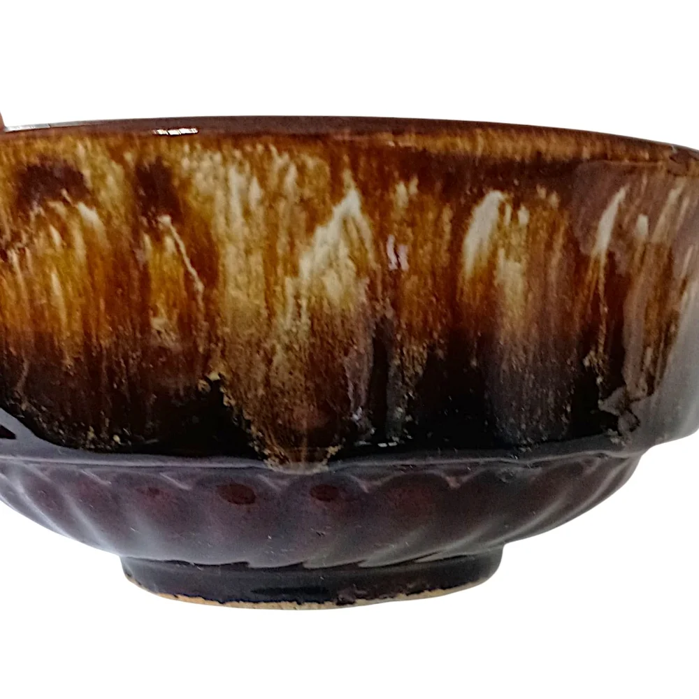 Roseville Robinson Ransbottom Bowl Brown Drip Glaze Mixing Pottery‎ USA Vintage